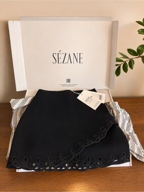 NWT Sézane Black Knit Mini Skirt